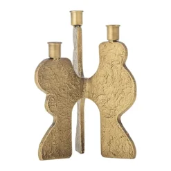 Bloomingville Lux Kronelysestage H 27,5 x B 16 x L 21,5 cm - Metal - Guldfarvet