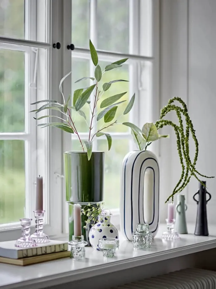 Bloomingville Mae Vase H 32 x B 16,5 x L 17 cm - Keramik - Blå