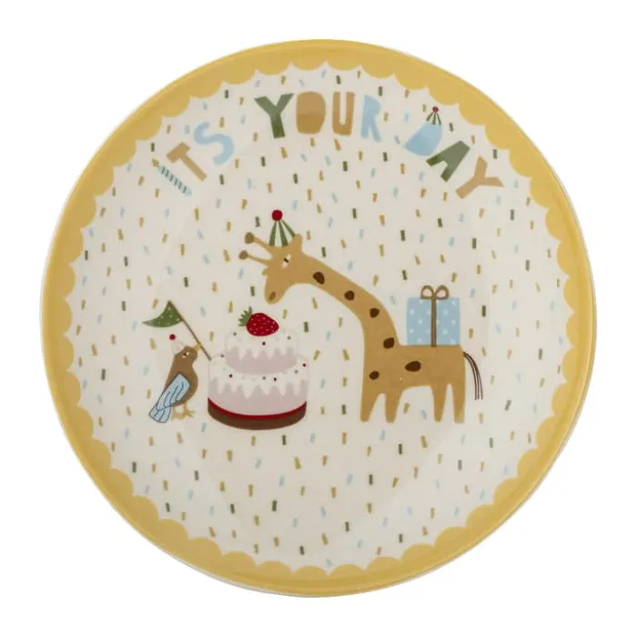 Bloomingville Mini Celebrate Tallerken Ø 16 cm - Stentøj - Gul