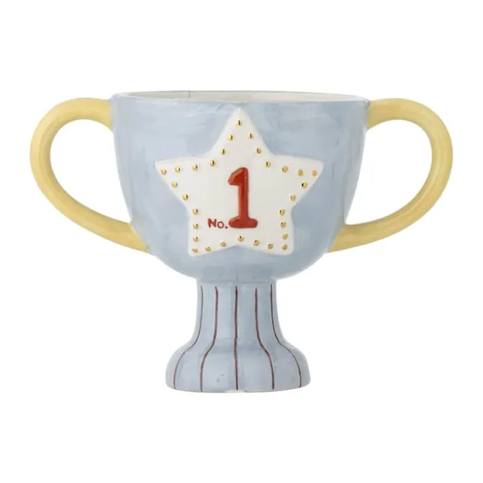Bloomingville Mini Urtepotteskjuler - Trophy H 16 x B 14 cm - Keramik - Blå