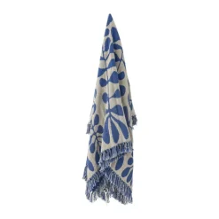 Bloomingville Nevine Plaid B 160 x L 130 cm - Bomuld - Blå