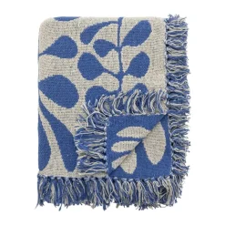 Bloomingville Nevine Plaid B 160 x L 130 cm - Bomuld - Blå