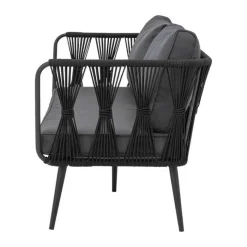 Bloomingville Pavone Sofa H 72 x B 68 x L 174 cm - Metal - Sort