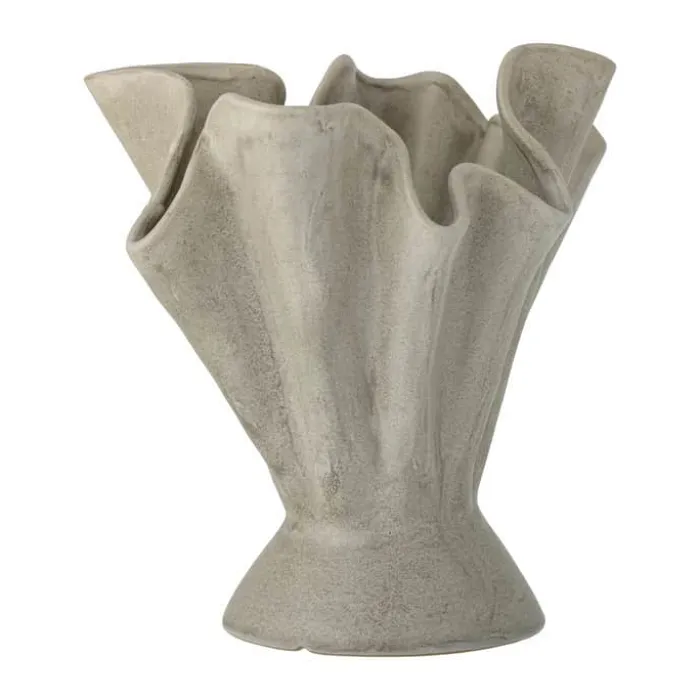 Bloomingville Plier Vase Ø 28,5 x H 29 cm - Stentøj - Natur