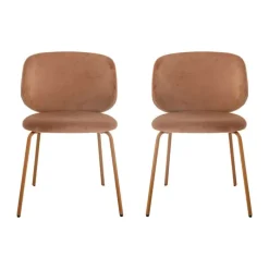 Bloomingville Ponte Spisebordsstol - 2 stk. H 77 x B 55 x L 53 cm - Polyester - Orange