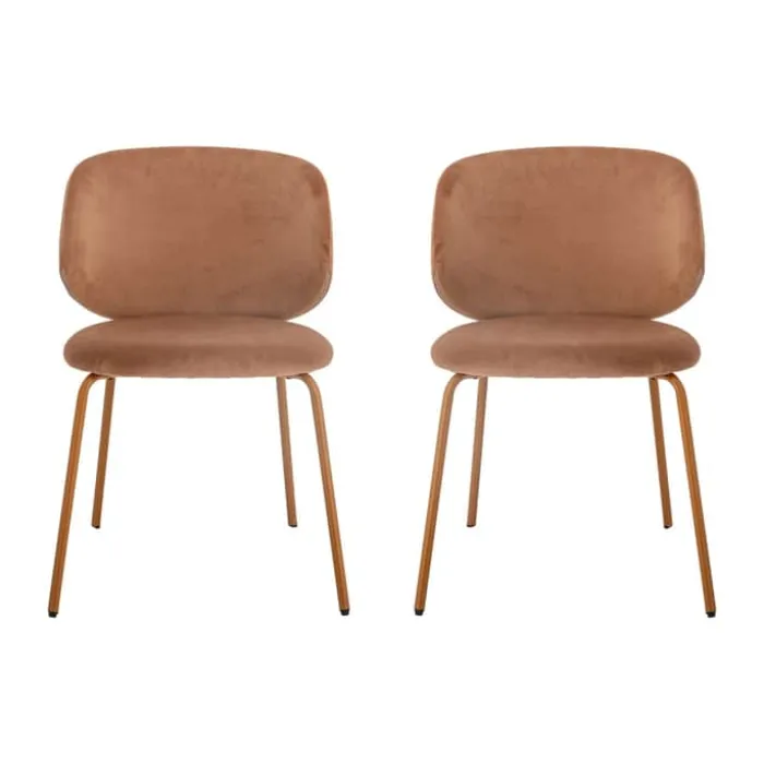 Bloomingville Ponte Spisebordsstol - 2 stk. H 77 x B 55 x L 53 cm - Polyester - Orange