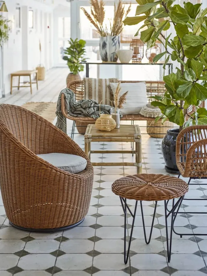 Bloomingville Roccas Sofabord H 46 cm - Polyrattan - Brun