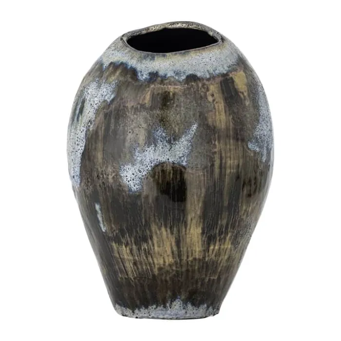 Bloomingville Senja Vase Ø 22 x H 31,5 cm - Stentøj - Brun