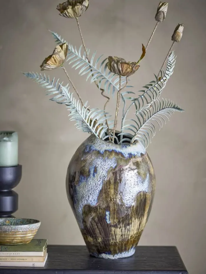 Bloomingville Senja Vase Ø 22 x H 31,5 cm - Stentøj - Brun