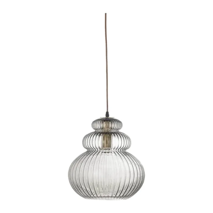 Bloomingville Sybia Pendel Ø 31,5 x H 33 cm - Glas - Grå