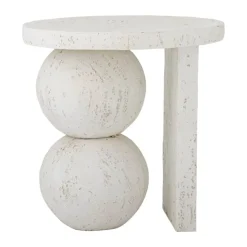 Bloomingville Tally Sidebord Ø 46 x H 46 cm - Polyresin - Hvid