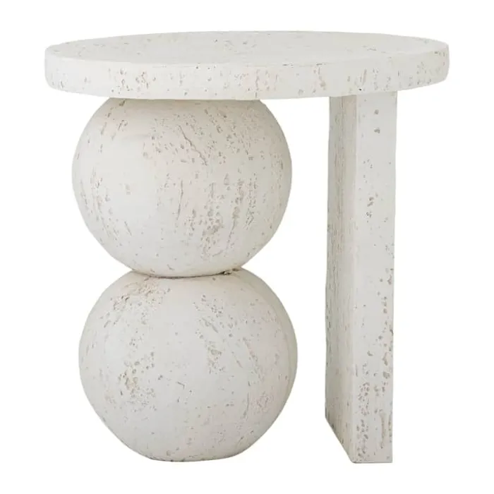 Bloomingville Tally Sidebord Ø 46 x H 46 cm - Polyresin - Hvid
