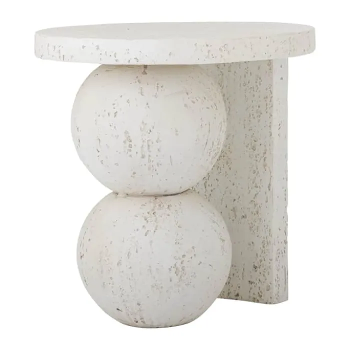 Bloomingville Tally Sidebord Ø 46 x H 46 cm - Polyresin - Hvid