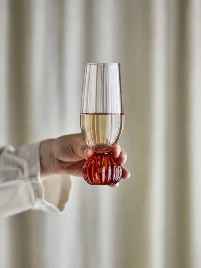 Bloomingville Taurin Champagneglas 25 cl - Glas - Lyserød
