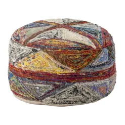 Bloomingville Torano Puf Ø 40 x H 20 cm - Bomuld - Multifarvet