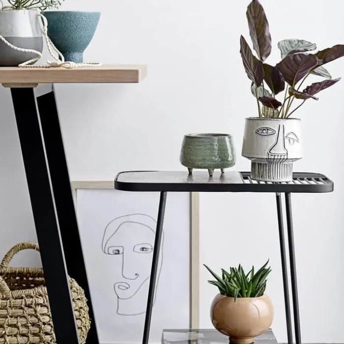 Bloomingville Urtepotteskjuler Ø 15 cm - Stentøj - Grå