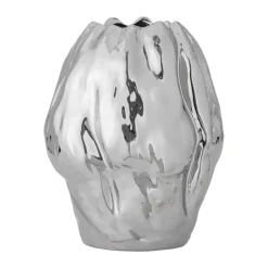 Bloomingville Vase - Bobby H 29 x B 23,5 cm - Stentøj - Sølvfarvet