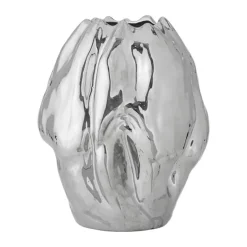 Bloomingville Vase - Bobby H 29 x B 23,5 cm - Stentøj - Sølvfarvet