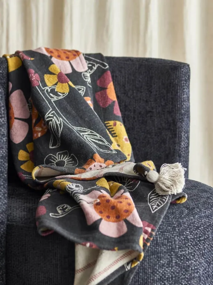 Bloomingville Vivielle Plaid B 130 x L 160 cm - Genanvendt bomuld - Multifarvet