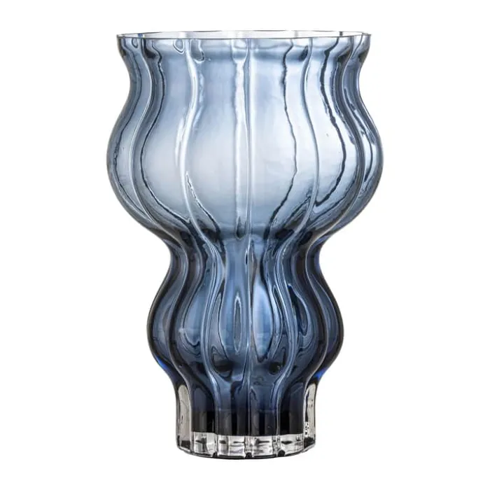 Bloomingville Zanna Vase Ø 17,5 x H 26 cm - Glas - Blå