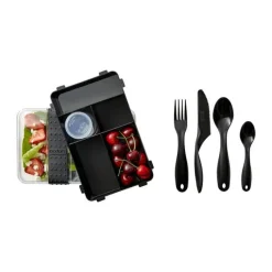 Bodum Bistro Madkasse m. bestik 31 cl - BPA-fri plastik - Sort