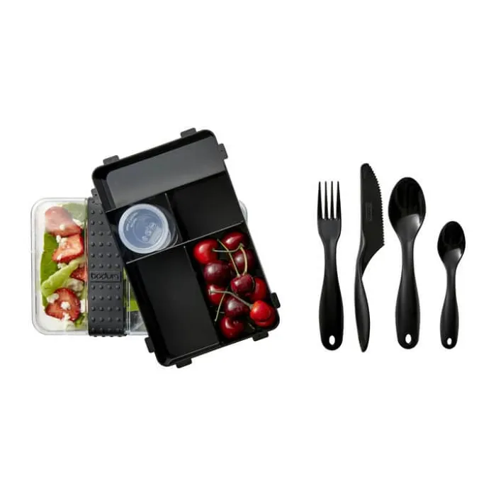 Bodum Bistro Madkasse m. bestik 31 cl - BPA-fri plastik - Sort