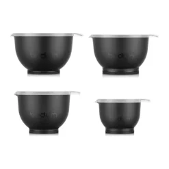 Bodum Bistro Røreskålsæt m. låg - 4 dele 0,7/1,6/3,2/5,2 liter - Plastik - Sort