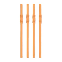 Bodum Bistro Silikonesugerør - 4 stk L 24 cm - Rustfri stål/plastik/silikone - Peach