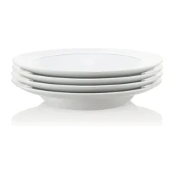 Bodum Blå Dyb Tallerken - 4 stk Ø 22 cm - Porcelæn - Hvid
