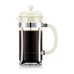 Bodum Caffettiera Stempelkande 1 liter - Borosilikatglas/rustfrit stål - Creme/stål