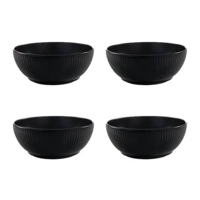 Bodum Douro Skål - 4 stk. Ø 14,5 cm - Porcelæn - Sort