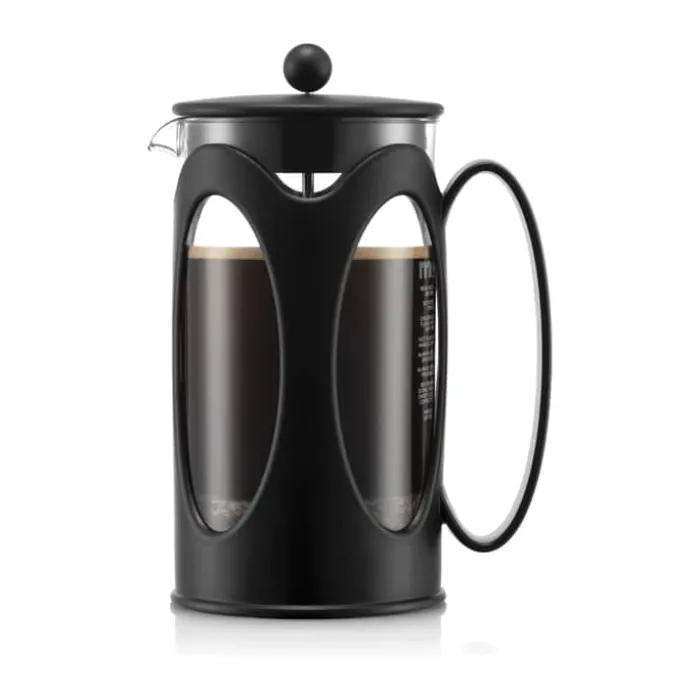 Bodum Kenya Kaffebrygger 1 liter - Rustfrit stål/plastik/borosilikat glas - Sort