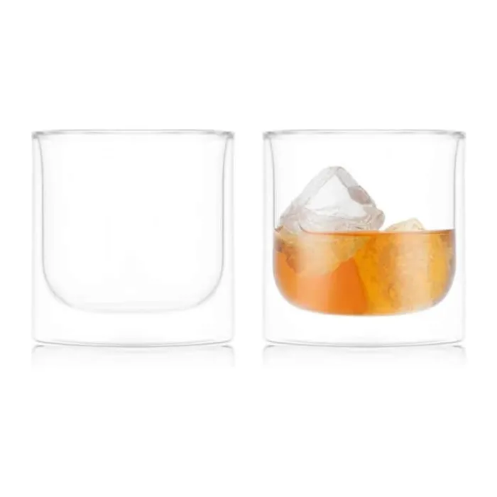Bodum Skål Whiskeyglas - 2 stk. 28 cl - Borosilikatglas/silikone - Klar