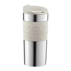 Bodum To Go Krus 0,35 liter - Rustfrit Stål/silikone - Off white