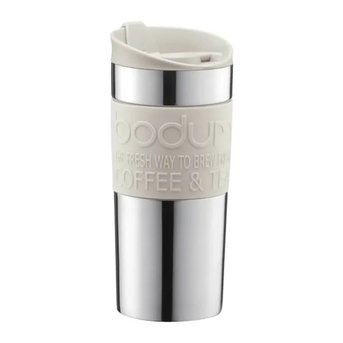 Bodum To Go Krus 0,35 liter - Rustfrit Stål/silikone - Off white