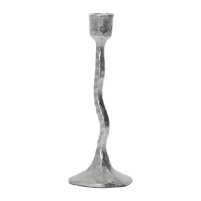 Broste Copenhagen Amy Lysestage H 23 cm - Aluminium - Sølvfarvet
