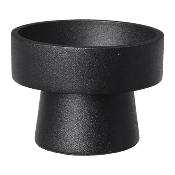 Broste Copenhagen Anker Lysestage Ø 8 x H 6 cm - Aluminium - Sort