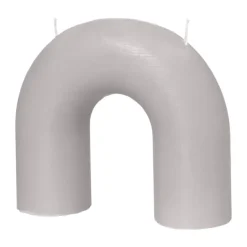 Broste Copenhagen Bend Skulptur Lys H 14,5 x B 16,5 cm - Paraffin - Rainy Day Grey