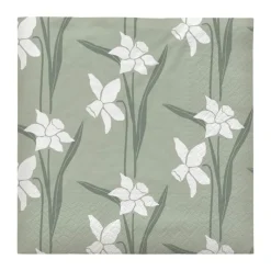Broste Copenhagen Daffodil Papirserviet B 33 x L 33 cm - Papir - Hvid