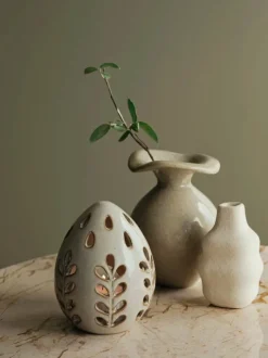 Broste Copenhagen Egga Lanterne Ø 9,5 x H 12 cm - Stentøj - Green