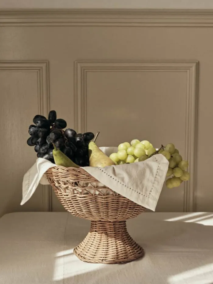 Broste Copenhagen Emmy Kurv Ø 26 x H 21 cm - Rattan - Natural Brown