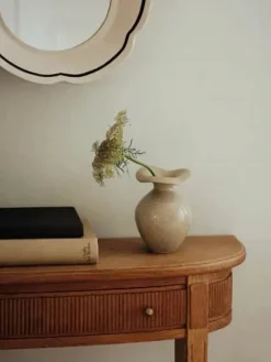 Broste Copenhagen Florentina Vase Ø 9,5 x H 14 cm - Stentøj - Beige