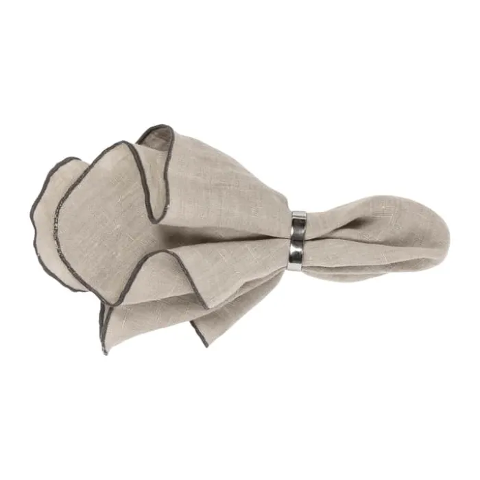 Broste Copenhagen Gracie Stofserviet B 45 x L 45 cm - Hør - Taupe
