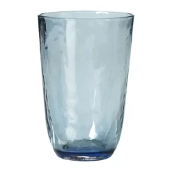 Broste Copenhagen Hammered Glas 50 cl - Mundblæst glas - Blue