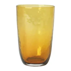 Broste Copenhagen Hammered Glas 50 cl - Mundblæst glas - Amber
