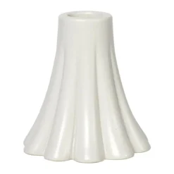 Broste Copenhagen Heli Lysestage H 8 cm - Stentøj - Cream