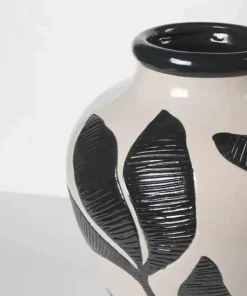 Broste Copenhagen Herbert Vase Ø 33 x H 40 cm - Keramik - Sort