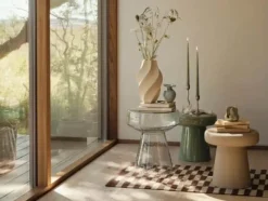 Broste Copenhagen Jane Gulvtæppe B 70 x L 200 cm - Bomuld - Rød/Beige