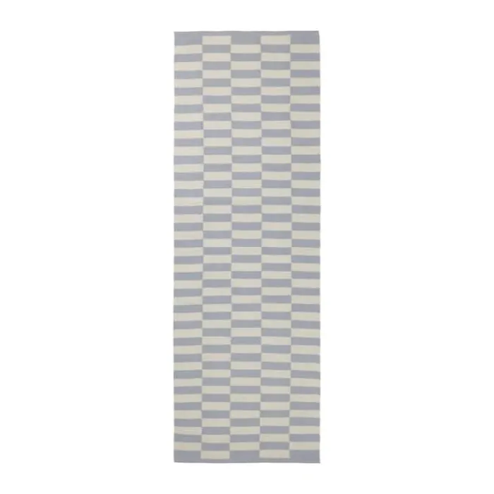 Broste Copenhagen Jane Gulvtæppe B 70 x L 200 cm - Bomuld - Blå/Beige