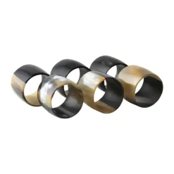 Broste Copenhagen Jay Servietring - 6 stk. Ø 5 cm - Horn - Natur